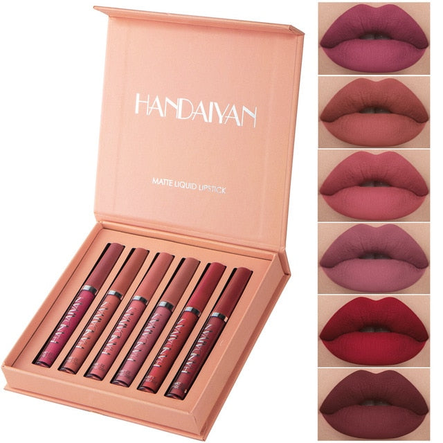 Batom Matte Liquid Lipstick - Kit 6 Pçs