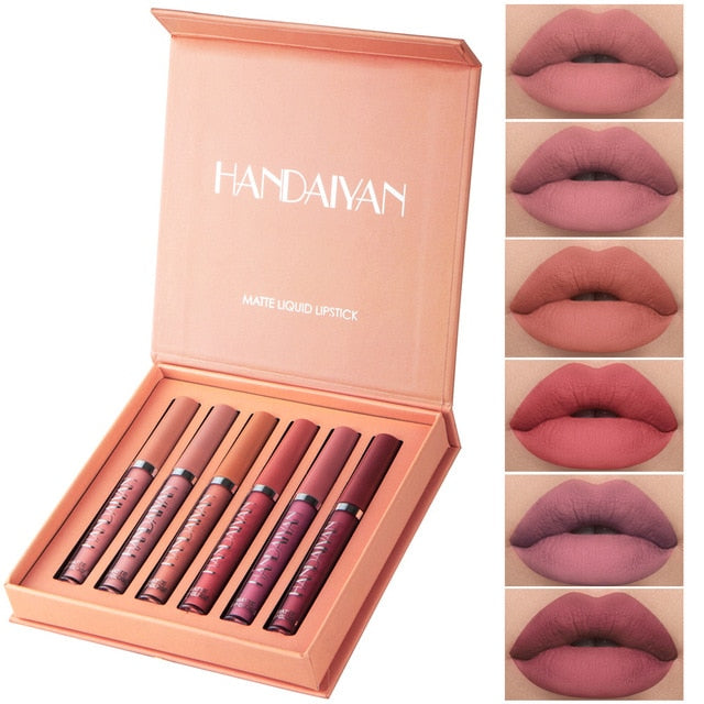 Batom Matte Liquid Lipstick - Kit 6 Pçs